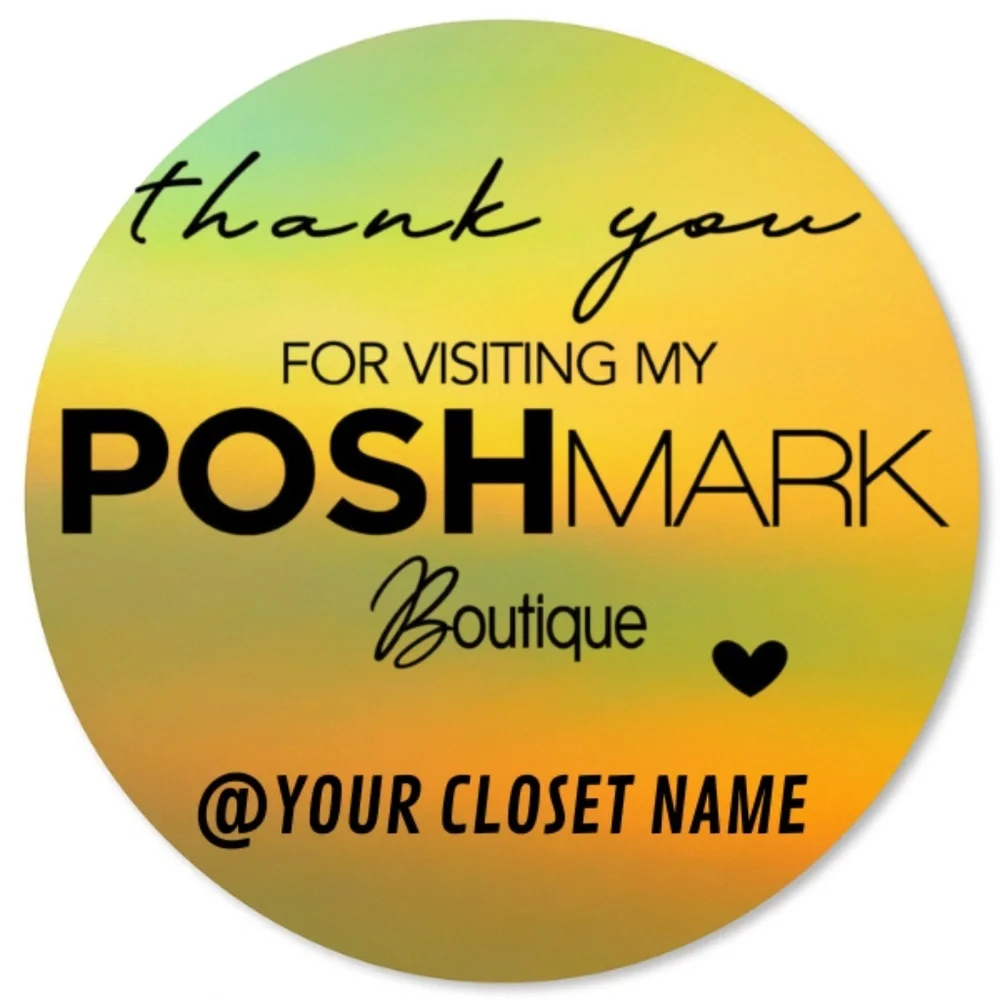 Personalized Holographic Poshmark Stickers – Add Your Closet Name! new